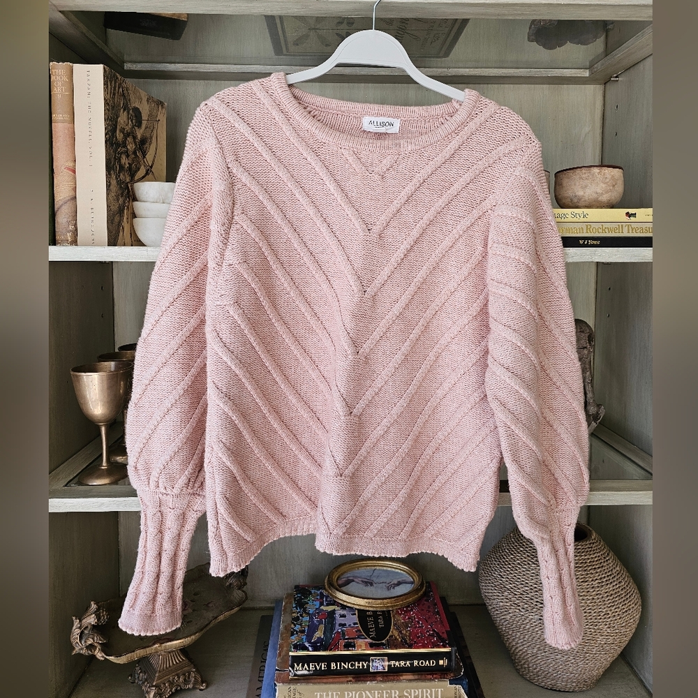 ALLISON NY Adelle Chunky Knit Blush Pink Sweater - Picture 2 of 7
